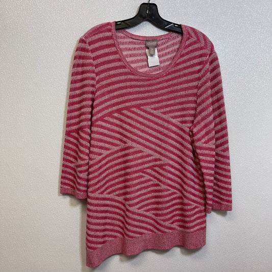 Sweater By Chicos O In Pink, Size: Xl