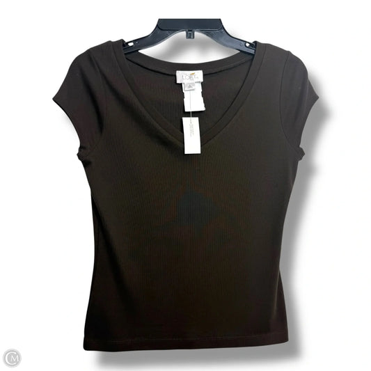 Top Short Sleeve By Loft In Brown, Size: S