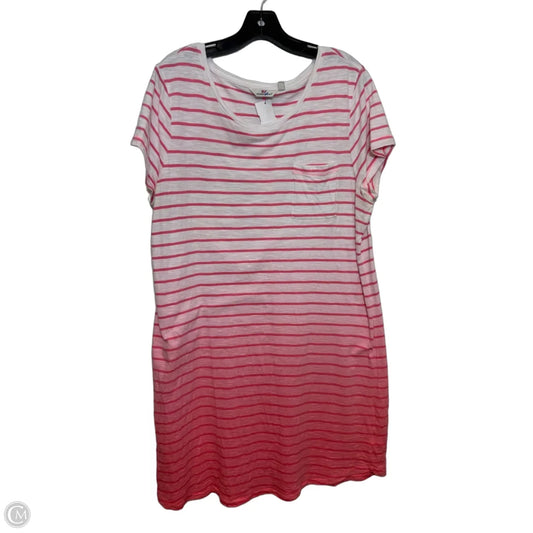 Dress Casual Maxi By Vineyard Vines In Pink & White, Size: Xl