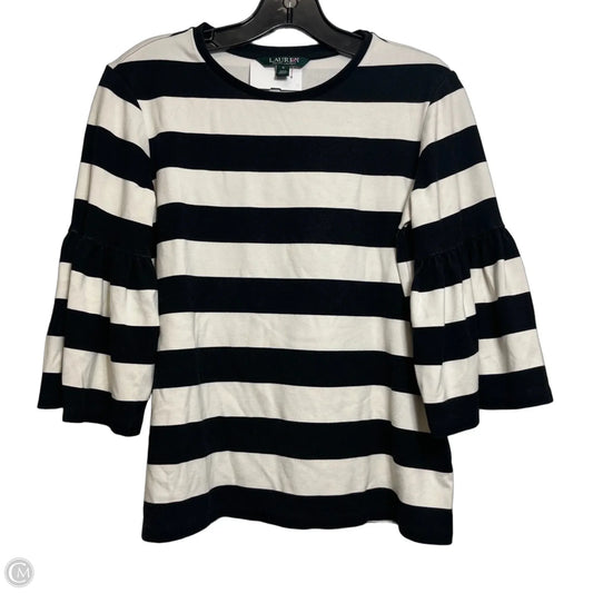 Top 3/4 Sleeve By Lauren Ralph Lauren In Black & White, Size: S