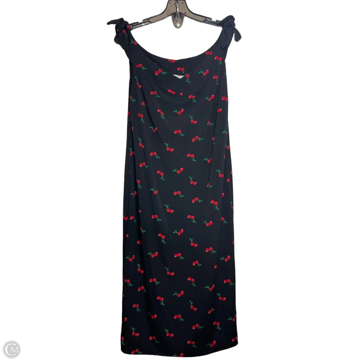Cherries Dress Casual Maxi By New York And Co In Black & Red, Size: L