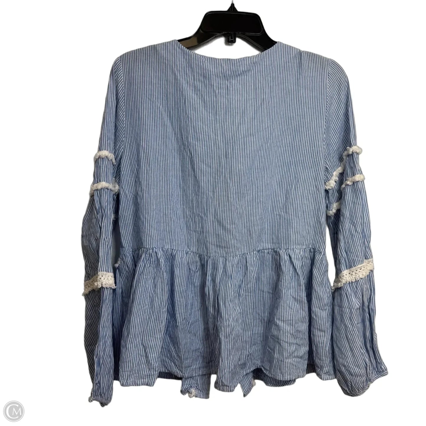 Top 3/4 Sleeve Basic By Clothes Mentor In Blue, Size: L