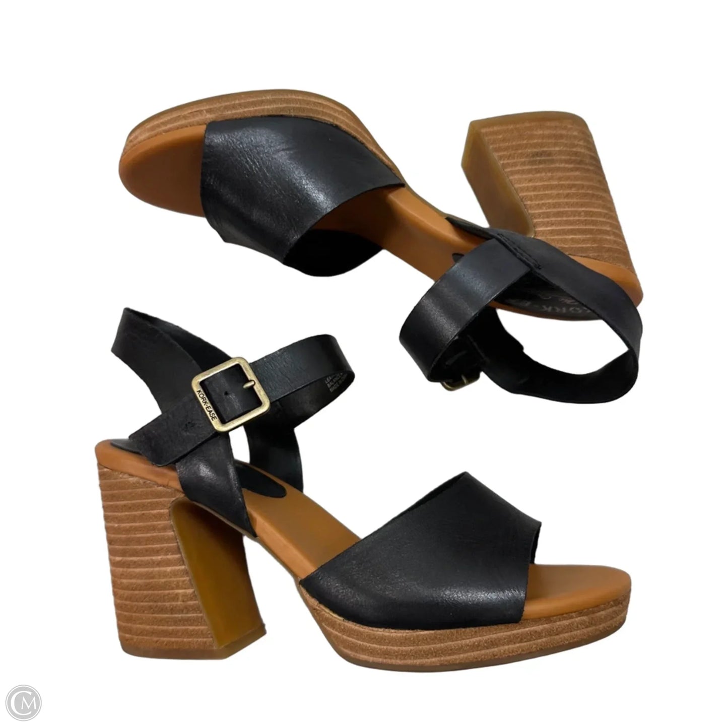 Sandals Heels Wedge By Kork Ease In Black, Size: 8