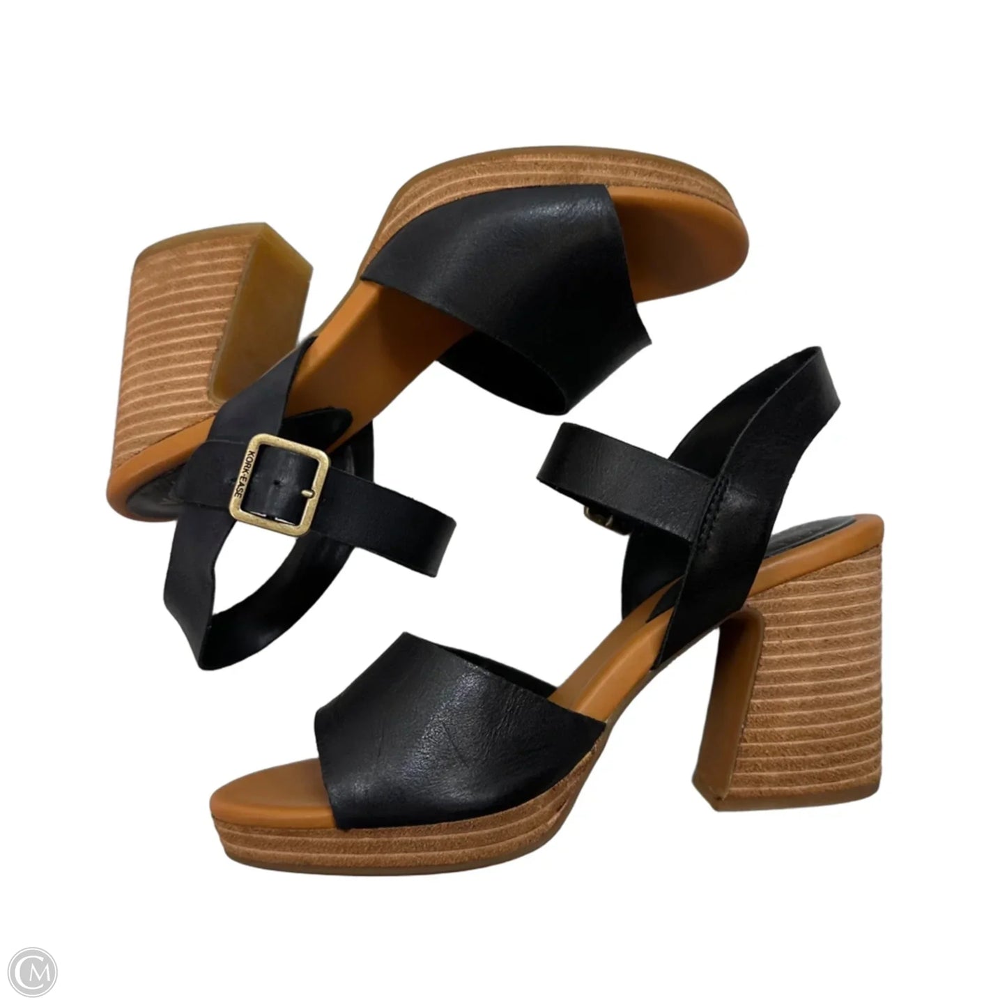 Sandals Heels Wedge By Kork Ease In Black, Size: 8