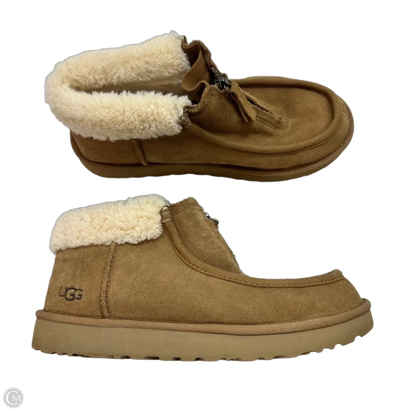 Boots Designer By Ugg In Brown, Size: 9