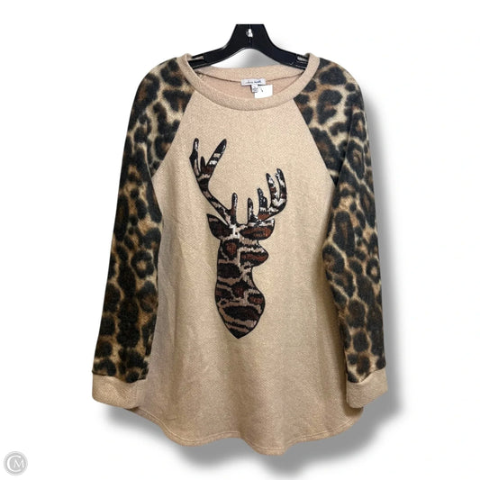 Sweatshirt Crewneck By White Birch In Brown, Size: L