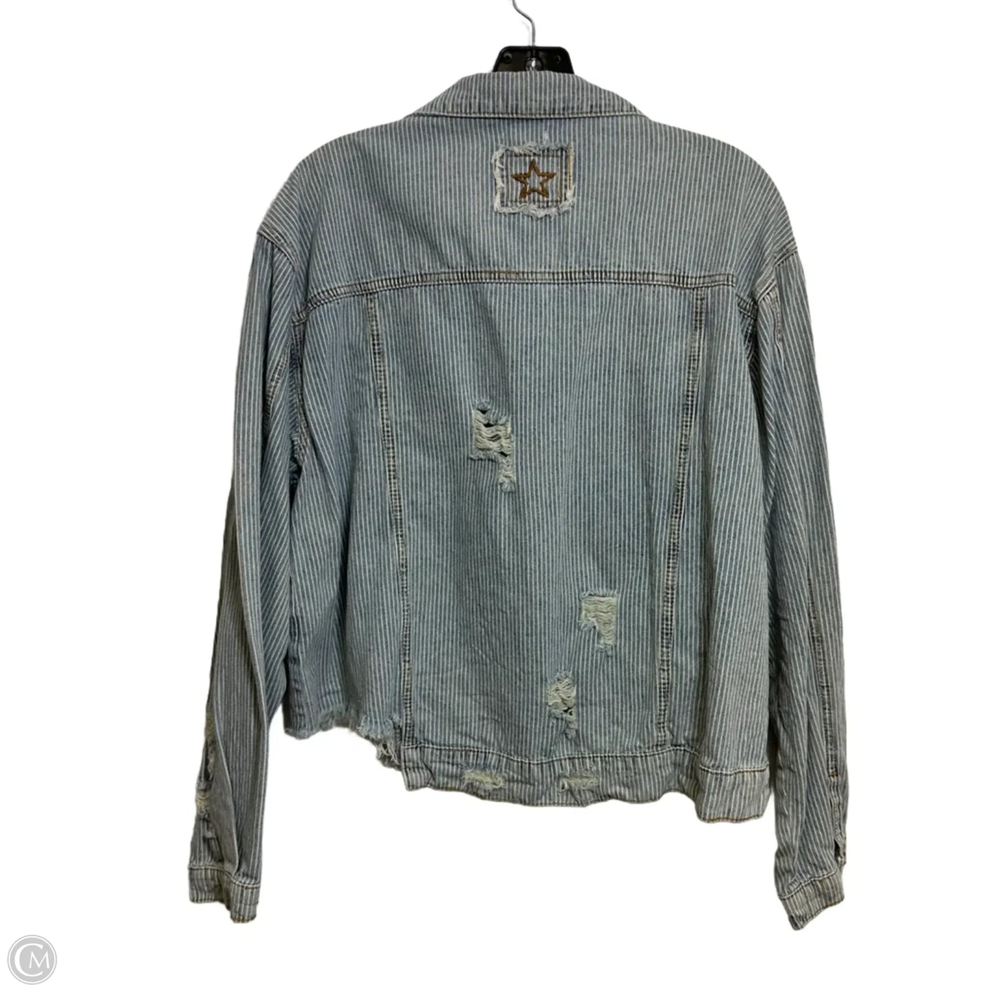 Jacket Shirt By Pol In Striped Pattern, Size: L