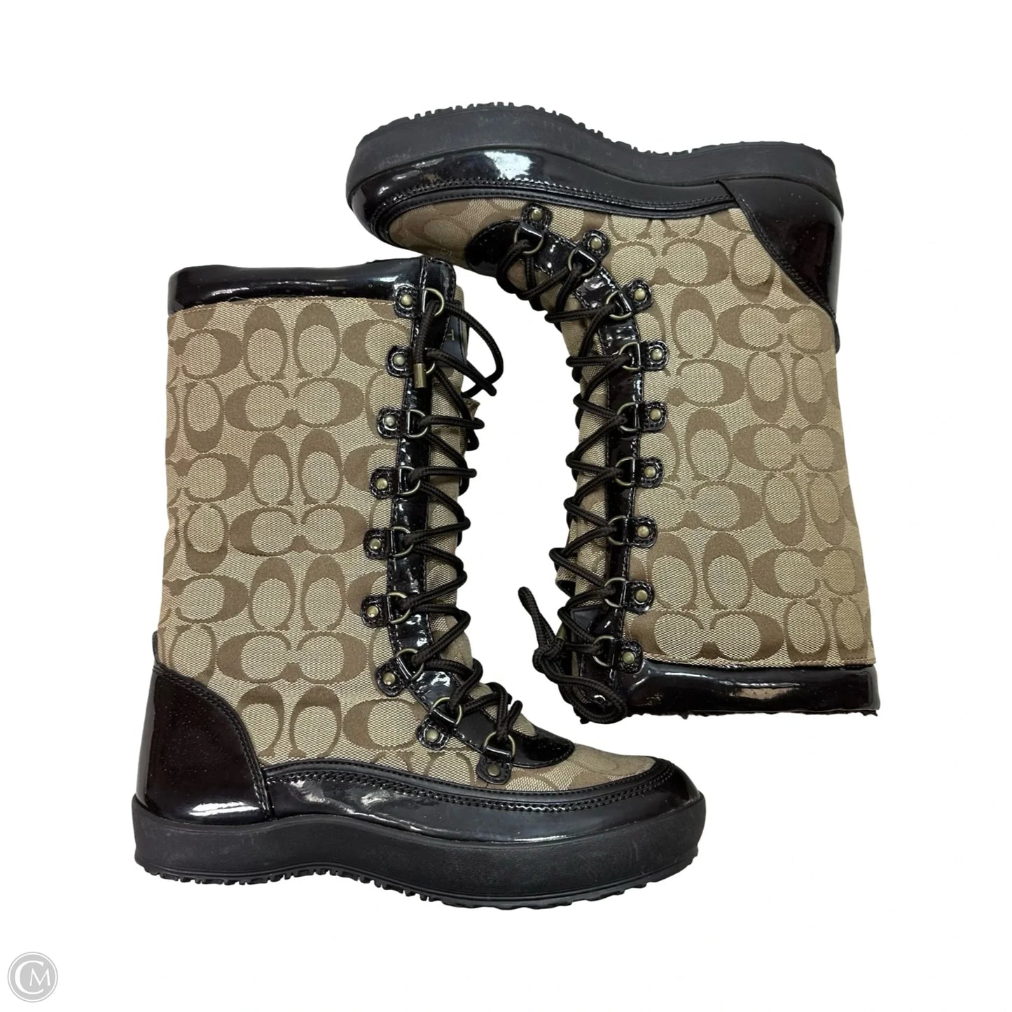 Boots Designer By Coach In Brown, Size: 7