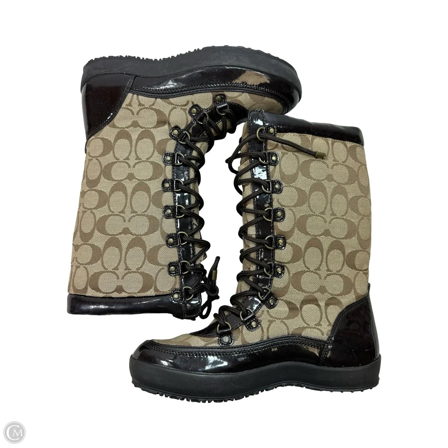 Boots Designer By Coach In Brown, Size: 7