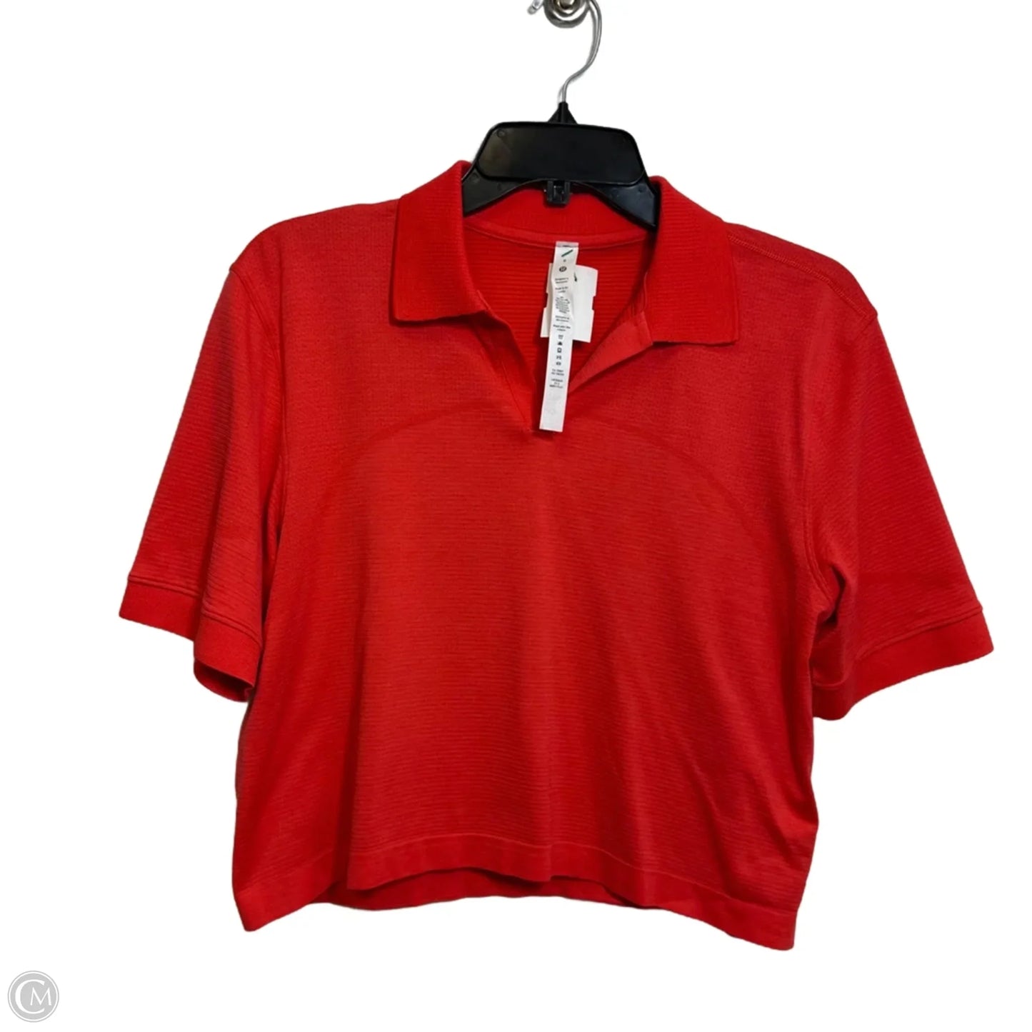 Cropped polo Athletic Top Short Sleeve By Lululemon In Red, Size: 8