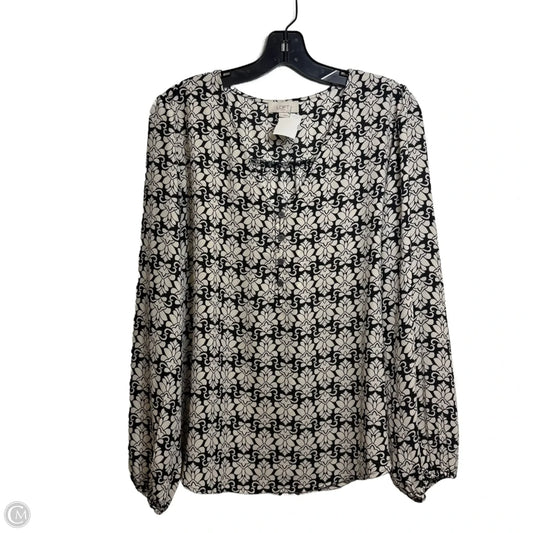 Blouse Long Sleeve By Loft In Floral Print, Size: L