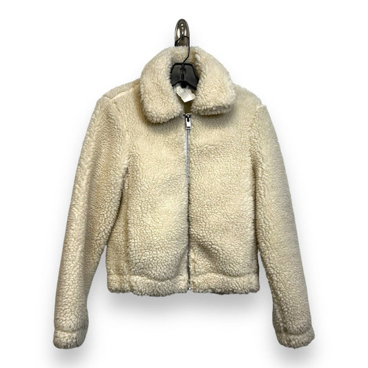 Coat Faux Fur & Sherpa By Divided In White, Size: Xs