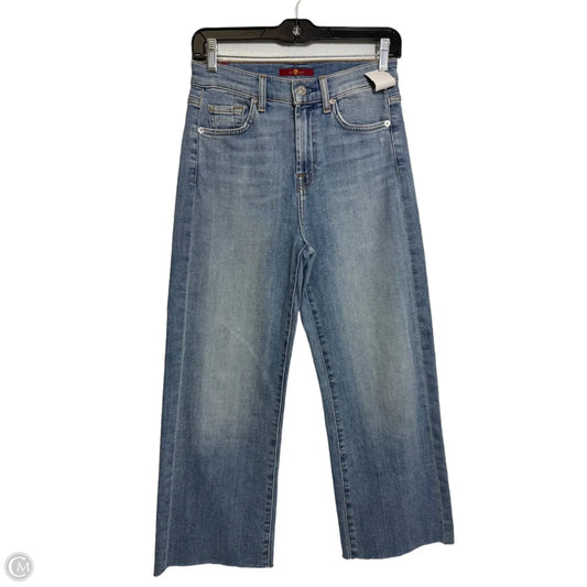Jeans Wide Leg By 7 For All Mankind In Blue Denim, Size: 2