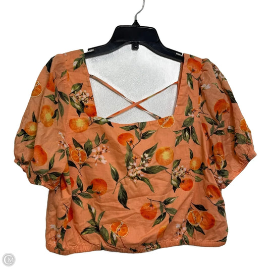 Top Short Sleeve By Loft In Orange, Size: L
