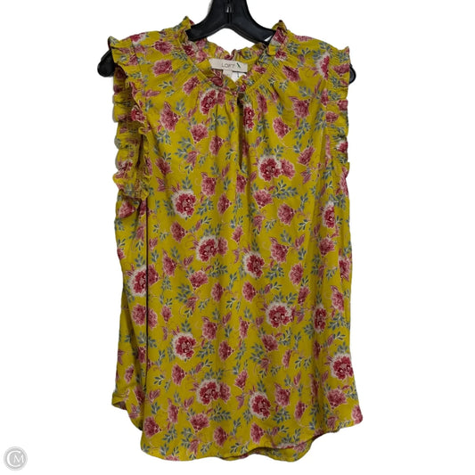 Top Sleeveless By Loft In Yellow, Size: Xxl