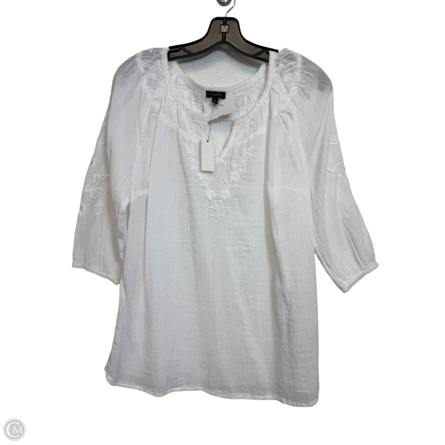 Top Short Sleeve By Talbots In White, Size: Xs