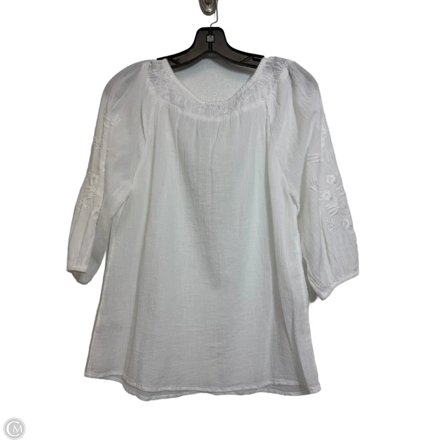 Top Short Sleeve By Talbots In White, Size: Xs