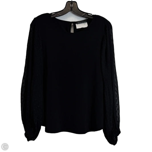 Top Long Sleeve By Adrianna Papell In Black, Size: S