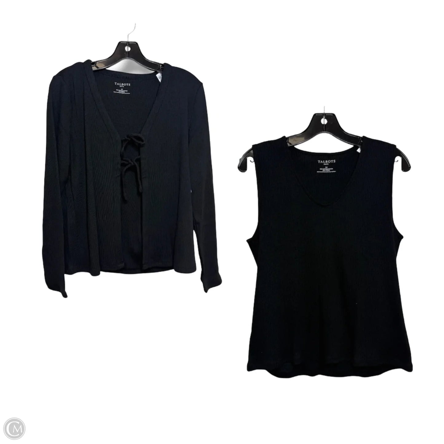Top 2pc Long Sleeve By Talbots In Black, Size: Lp