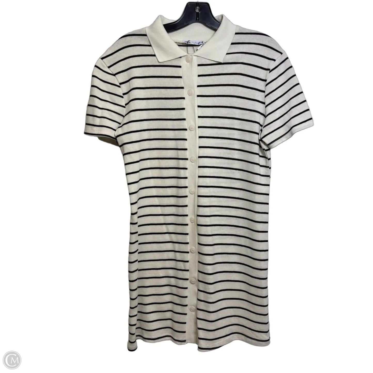 Dress Casual Short By Zara In Striped Pattern, Size: L