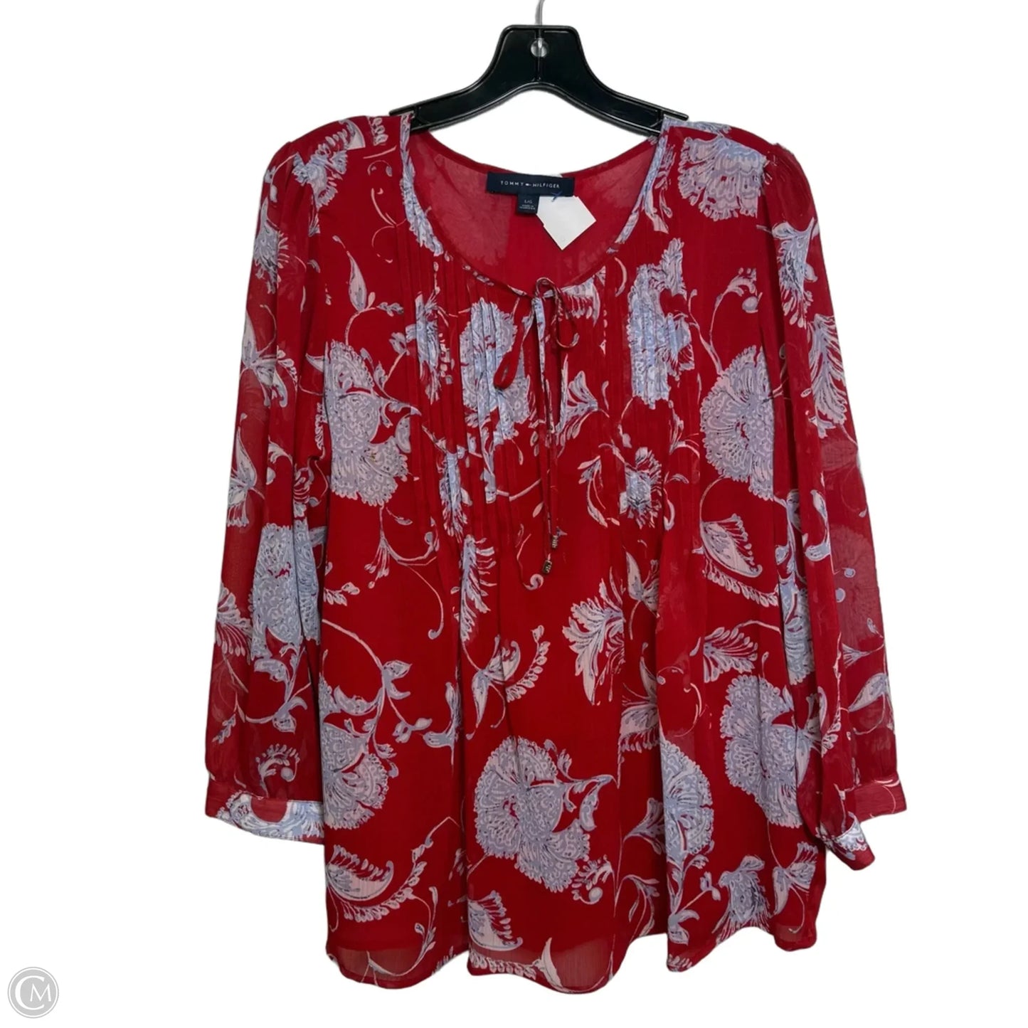Top Long Sleeve By Tommy Hilfiger In Red, Size: L