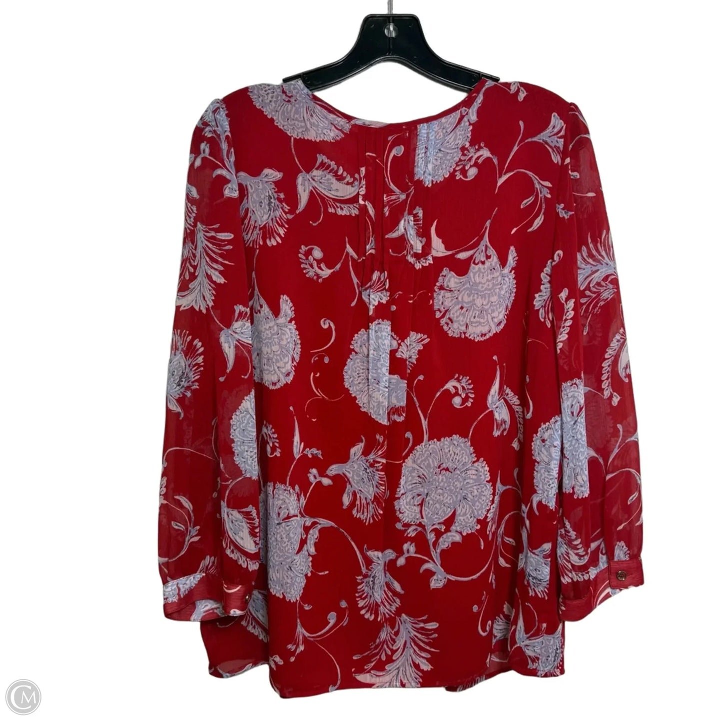 Top Long Sleeve By Tommy Hilfiger In Red, Size: L