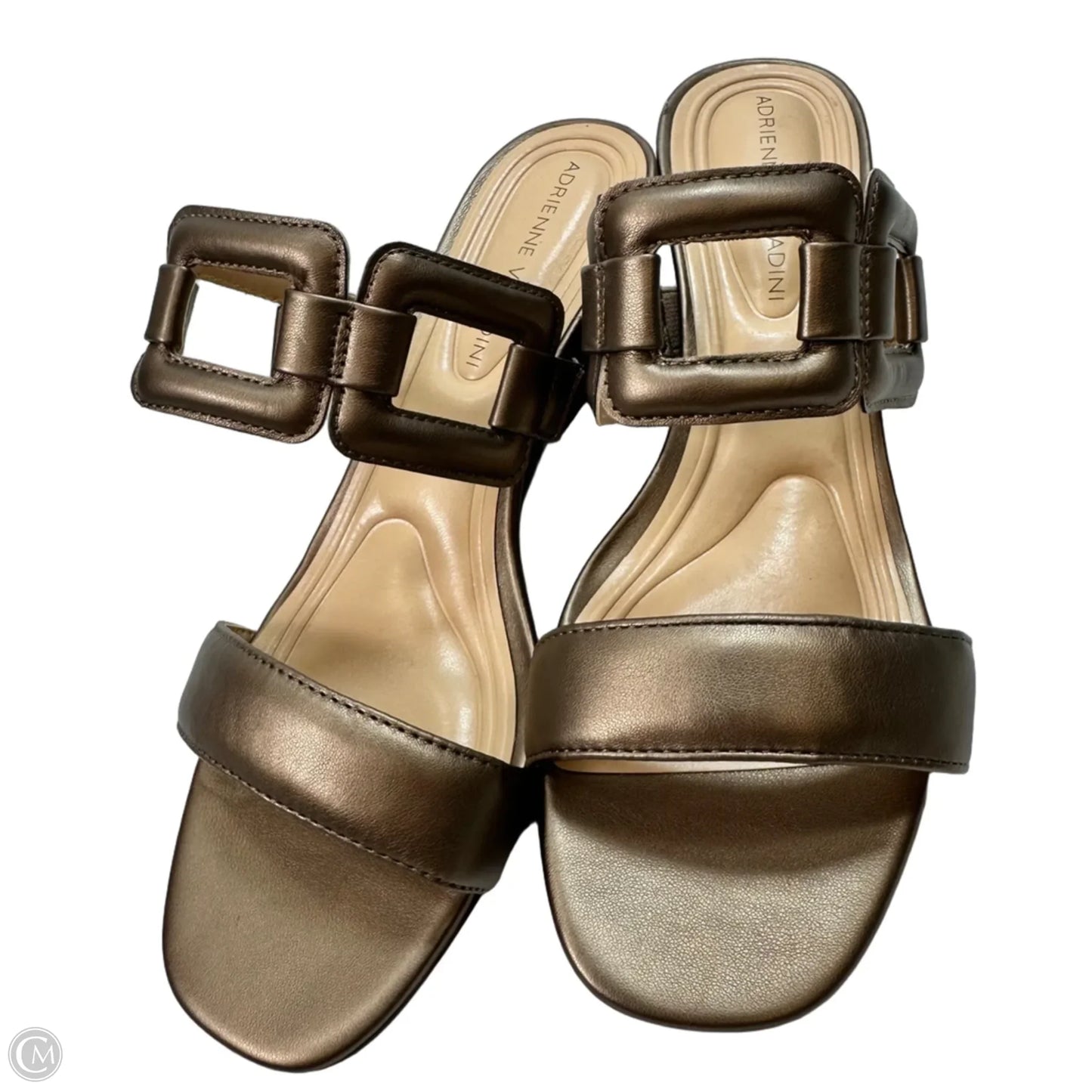 Sandals Heels Wedge By Adrienne Vittadini In Bronze, Size: 8