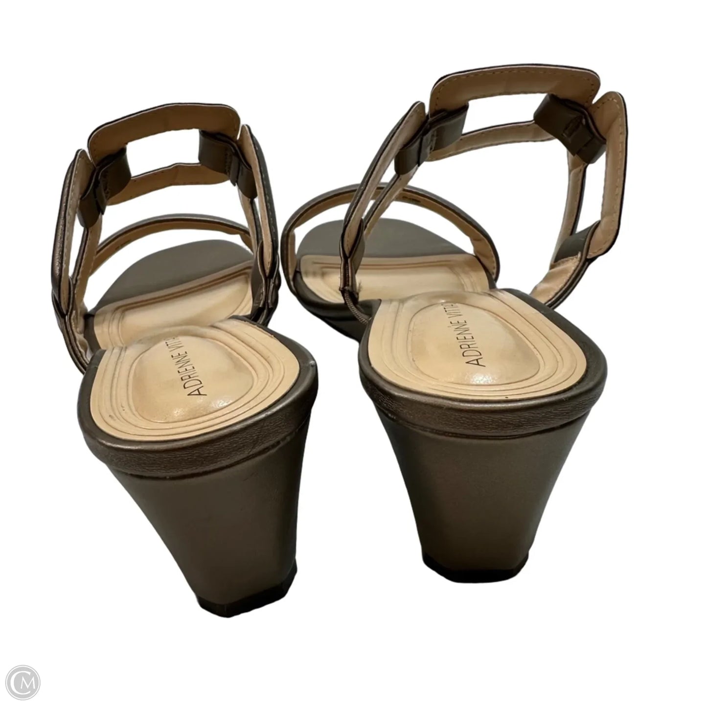 Sandals Heels Wedge By Adrienne Vittadini In Bronze, Size: 8