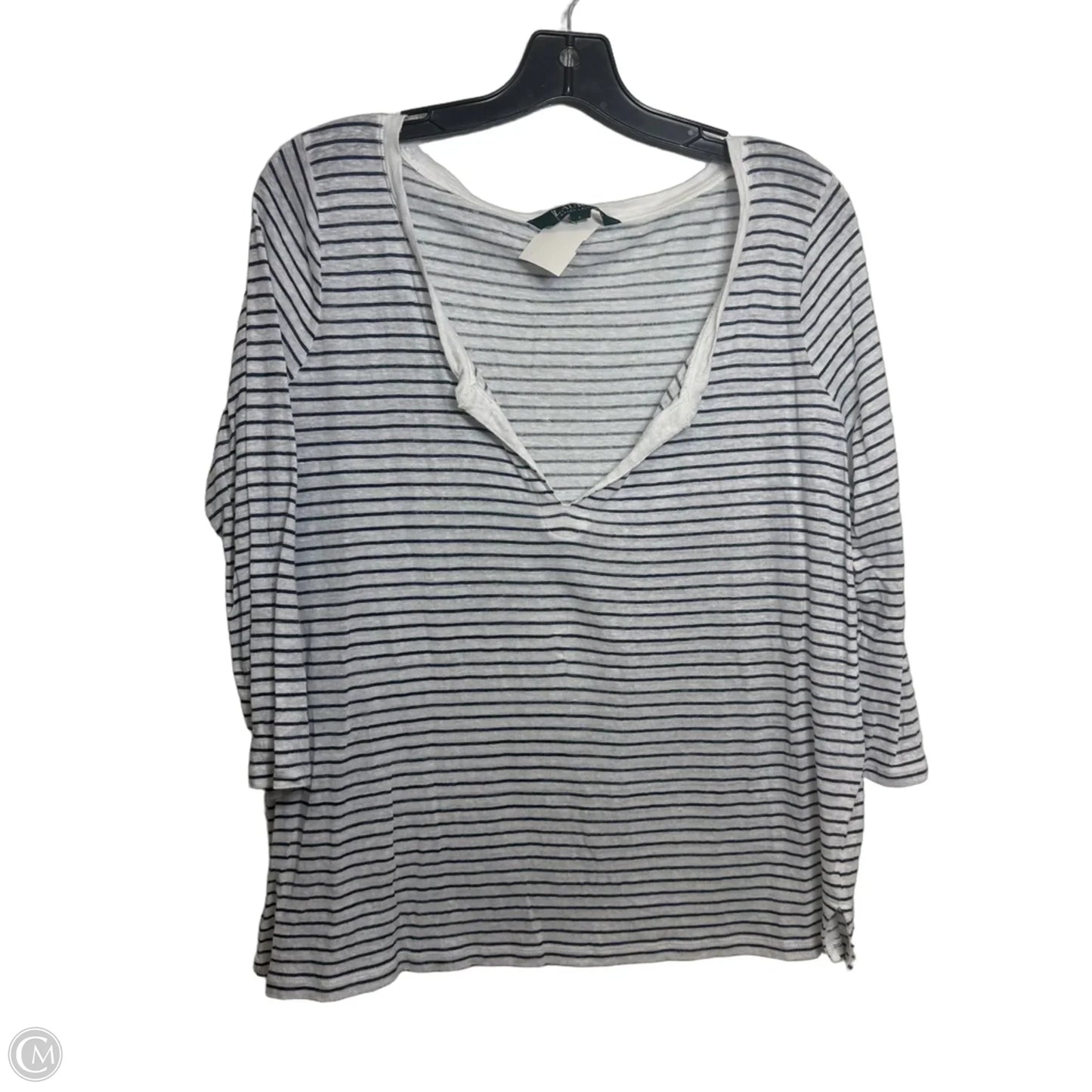 Top Long Sleeve By Lauren By Ralph Lauren In Striped Pattern, Size: L