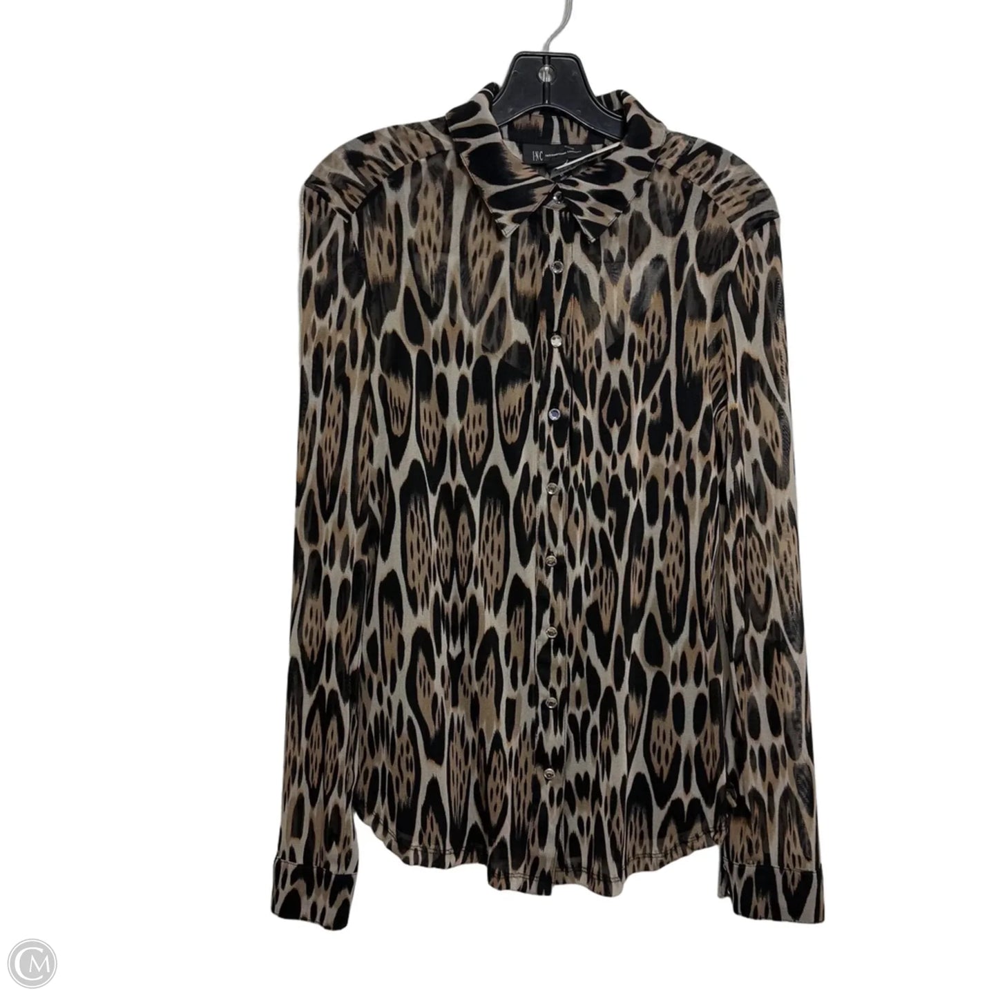 Top 2pc Long Sleeve By Inc In Animal Print, Size: M