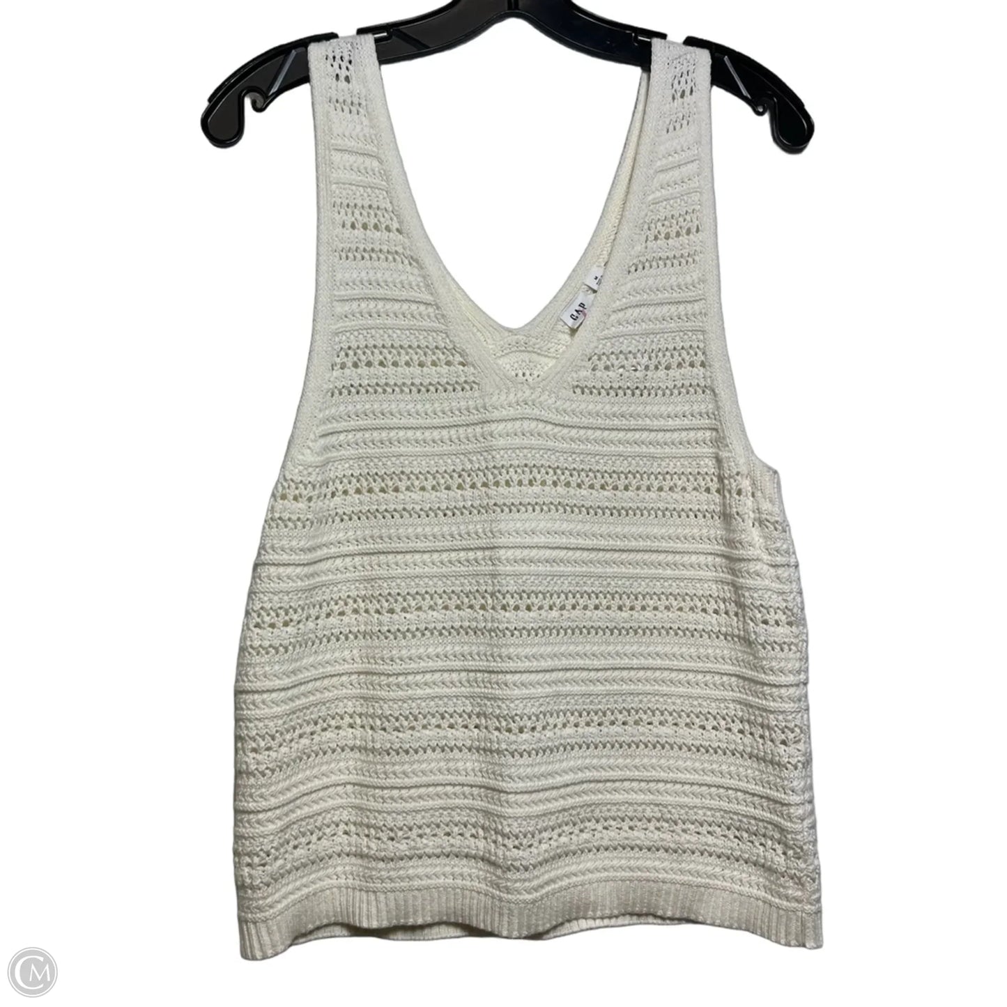Top Sleeveless By Gap In Ivory, Size: M