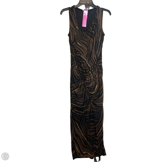 Dress Casual Maxi By Dkny In Black & Brown, Size: 6