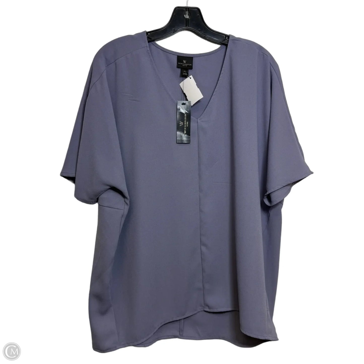 Top Short Sleeve By Worthington In Purple, Size: Lp
