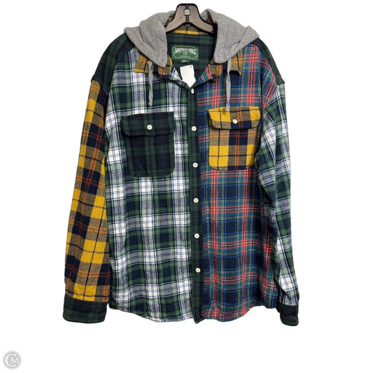 Jacket Shirt By American Eagle In Plaid Pattern, Size: Xl