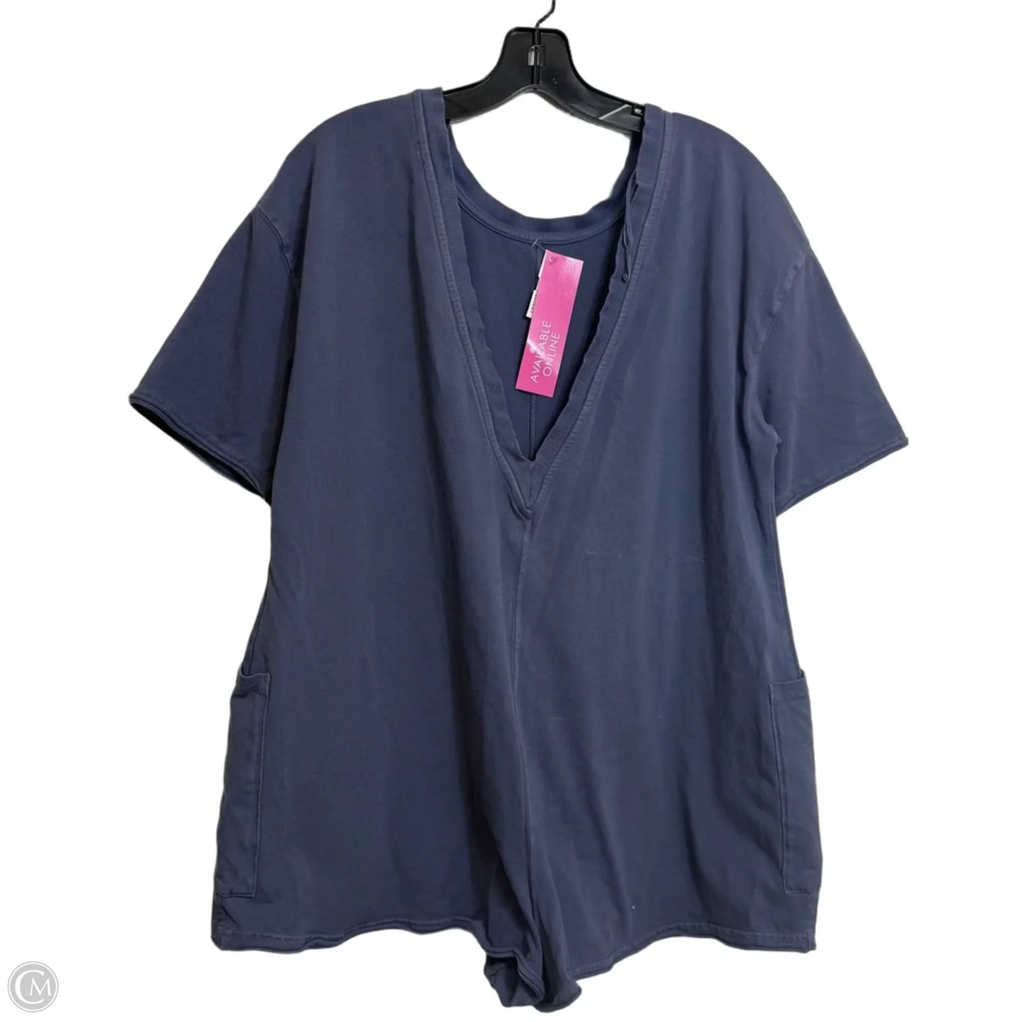Romper Short Sleeve By Free People In Blue, Size: S