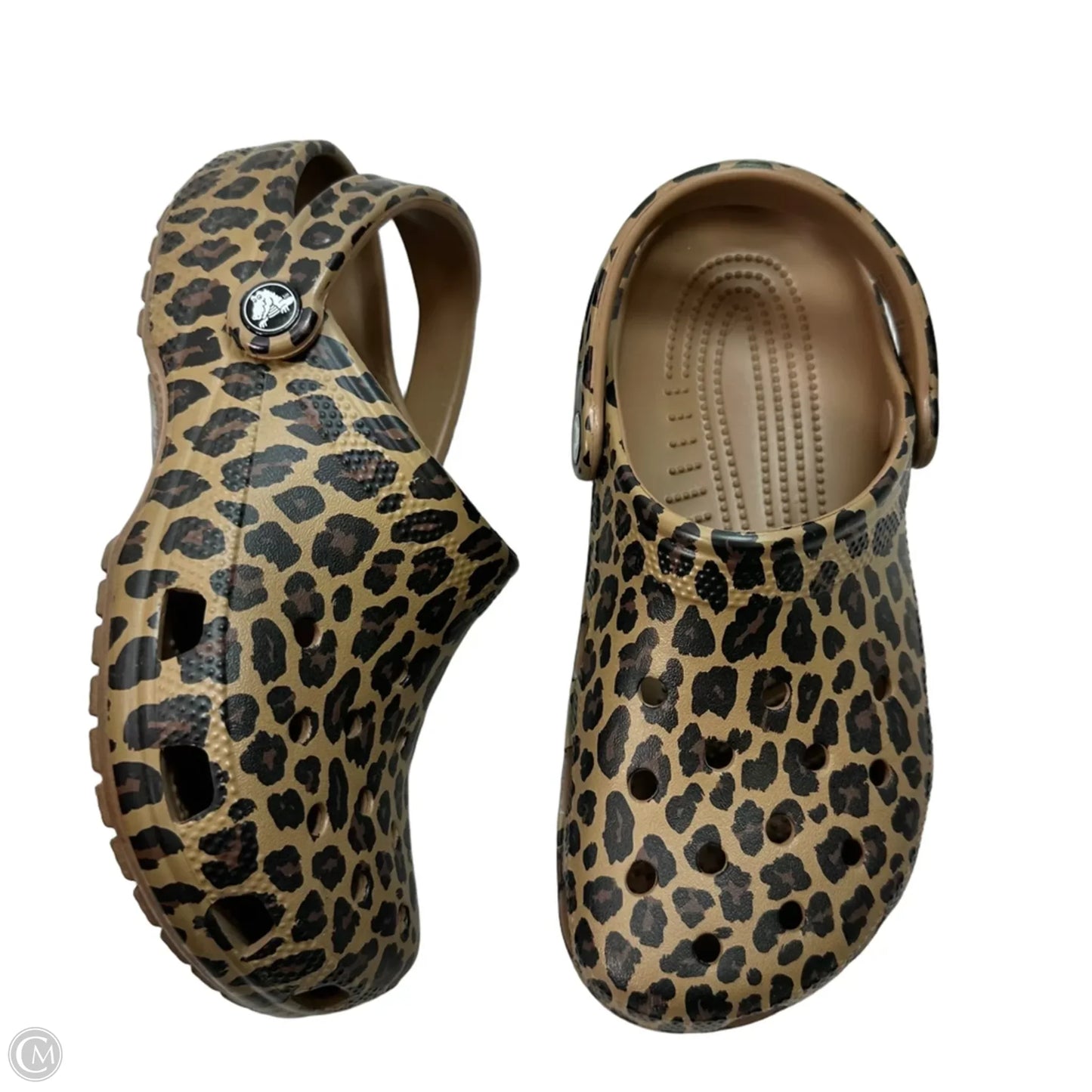 Sandals Flats By Crocs In Animal Print, Size: 8
