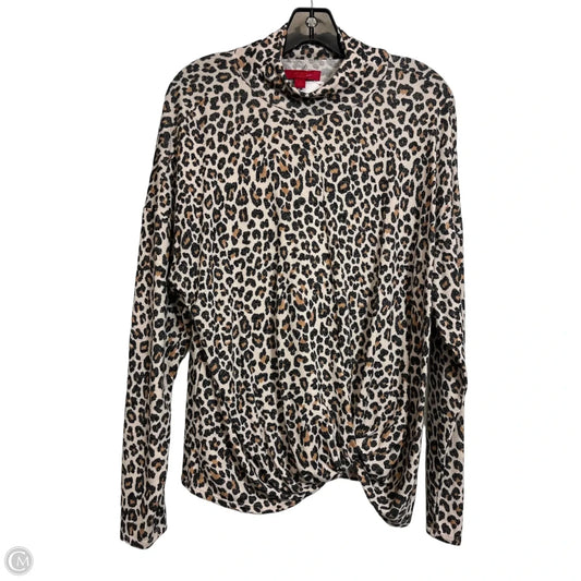 Top Long Sleeve By Jennifer Lopez In Animal Print, Size: Xl