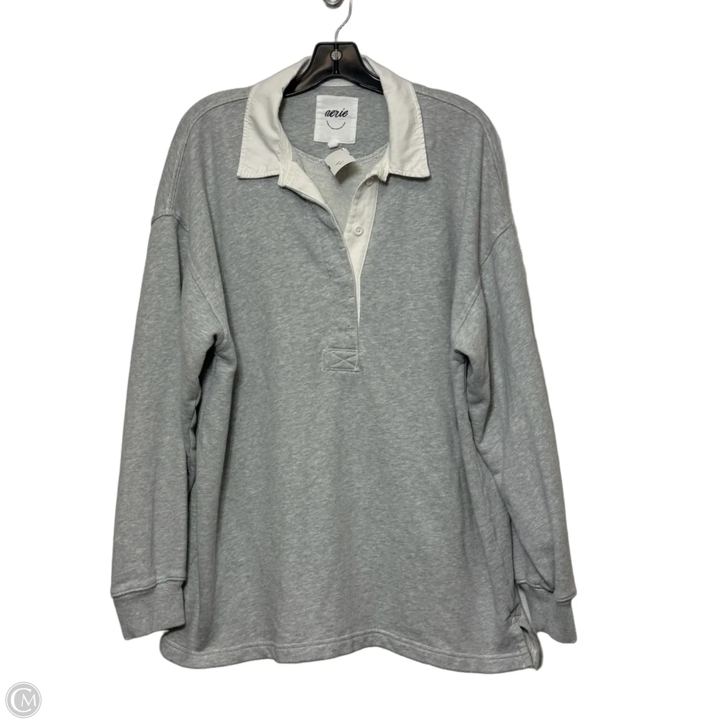 Top Long Sleeve By Aerie In Grey, Size: M