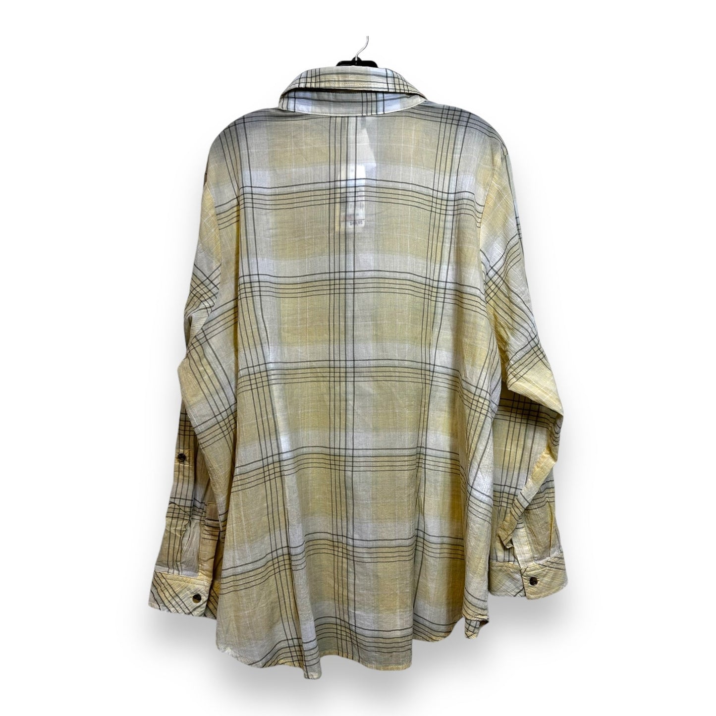 Top Long Sleeve By Cj Banks In Plaid Pattern, Size: 3x