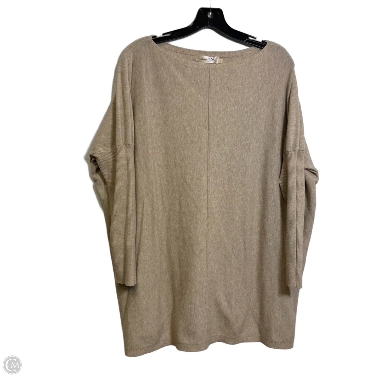 Sweater By Simply Couture In Tan, Size: L