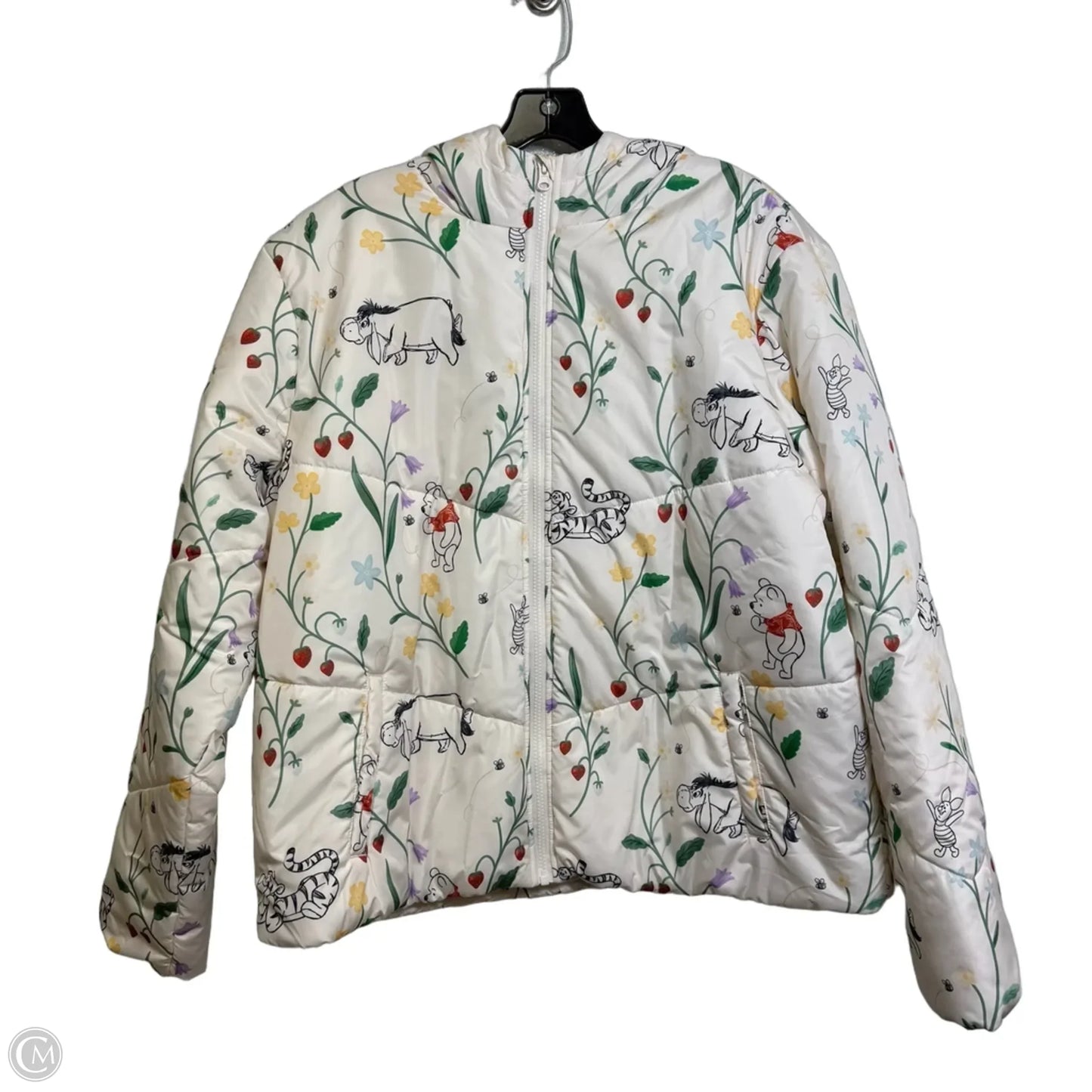 Winnie the Pooh Jacket Puffer & Quilted By Disney In White, Size: 1x