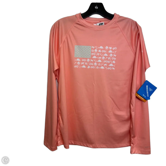Athletic Top Long Sleeve Crewneck By Columbia In Orange, Size: L