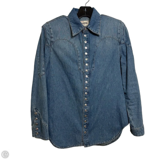 Top Long Sleeve By Zadig And Voltaire In Blue Denim, Size: S