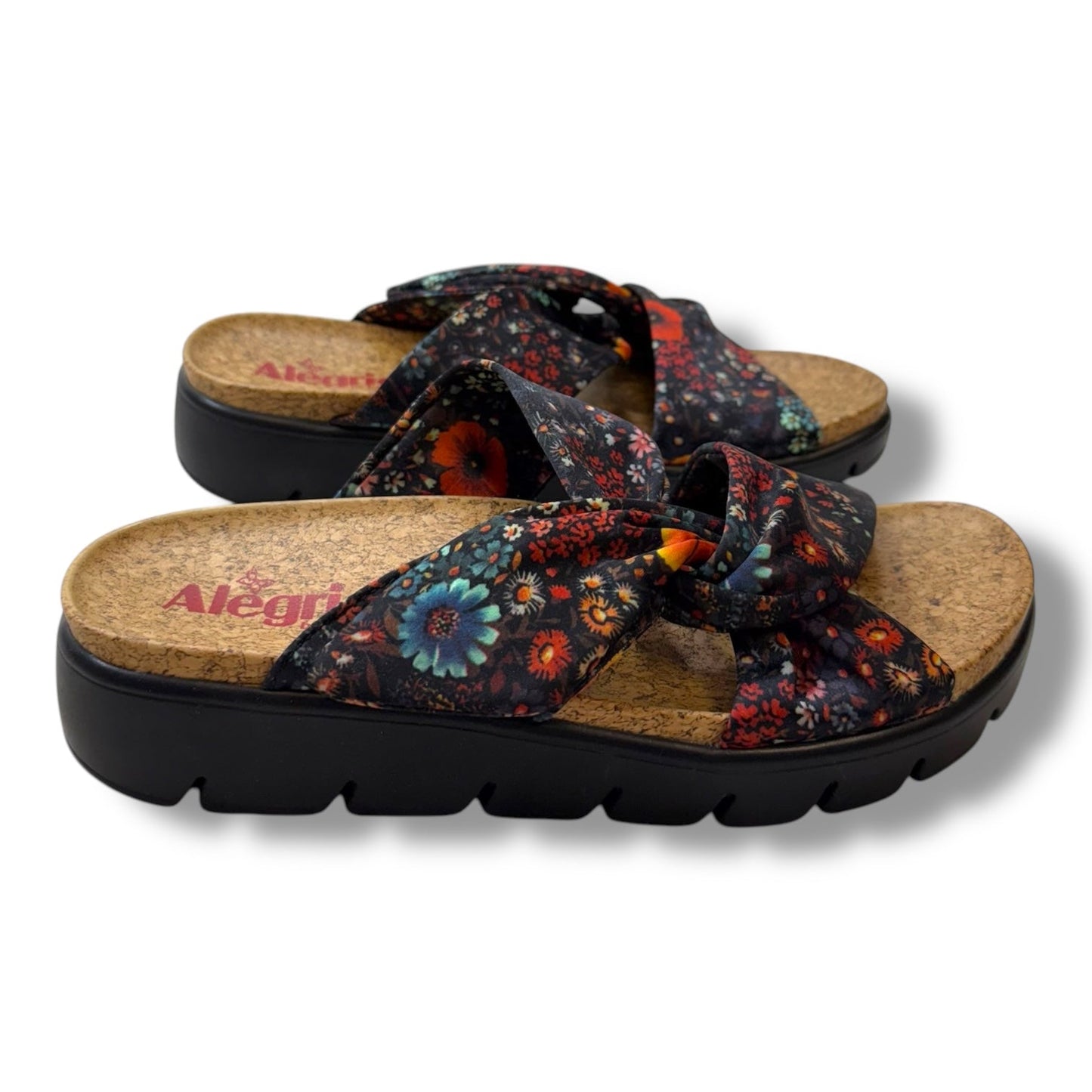 Sandals Flats By Alegria In Floral Print, Size: 7.5