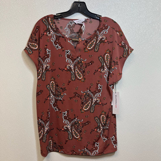 Top Short Sleeve By Liz Claiborne In Multi-colored, Size: L