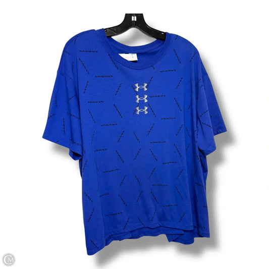 Athletic Top Short Sleeve By Under Armour In Blue, Size: 1x
