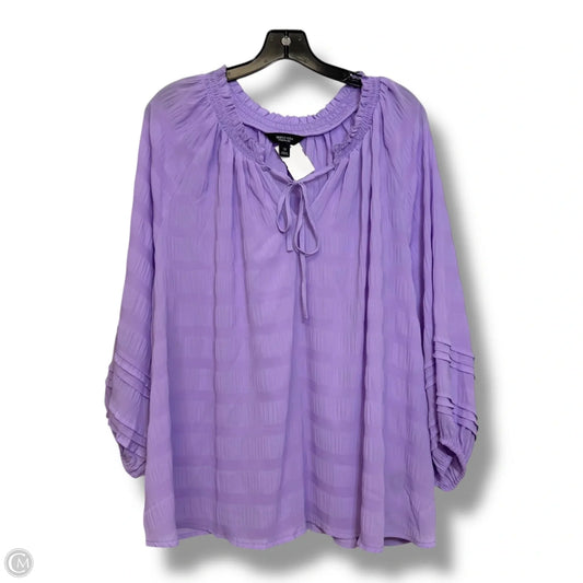Top 3/4 Sleeve By Simply Vera In Purple, Size: 1x