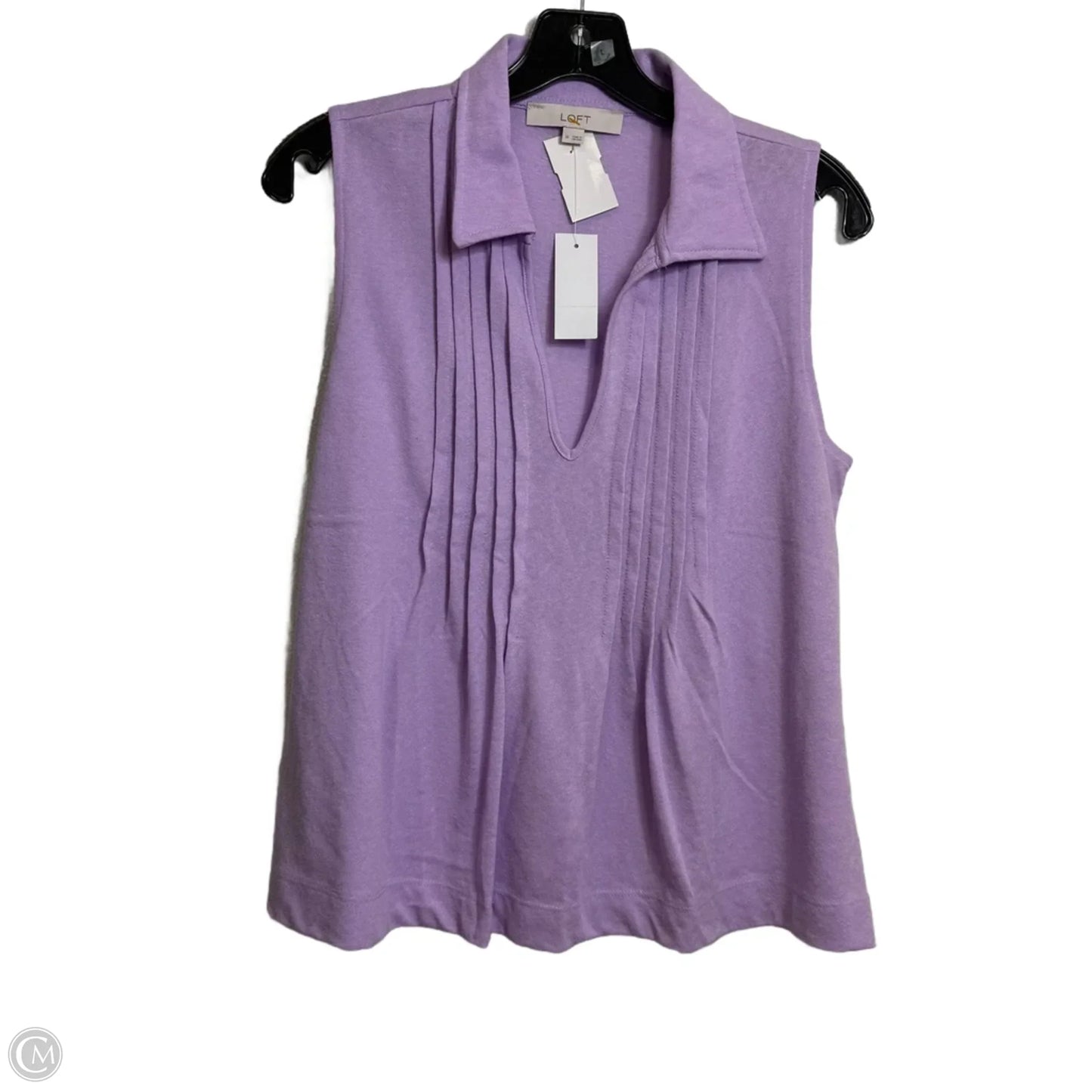 Top Sleeveless By Loft In Purple, Size: M