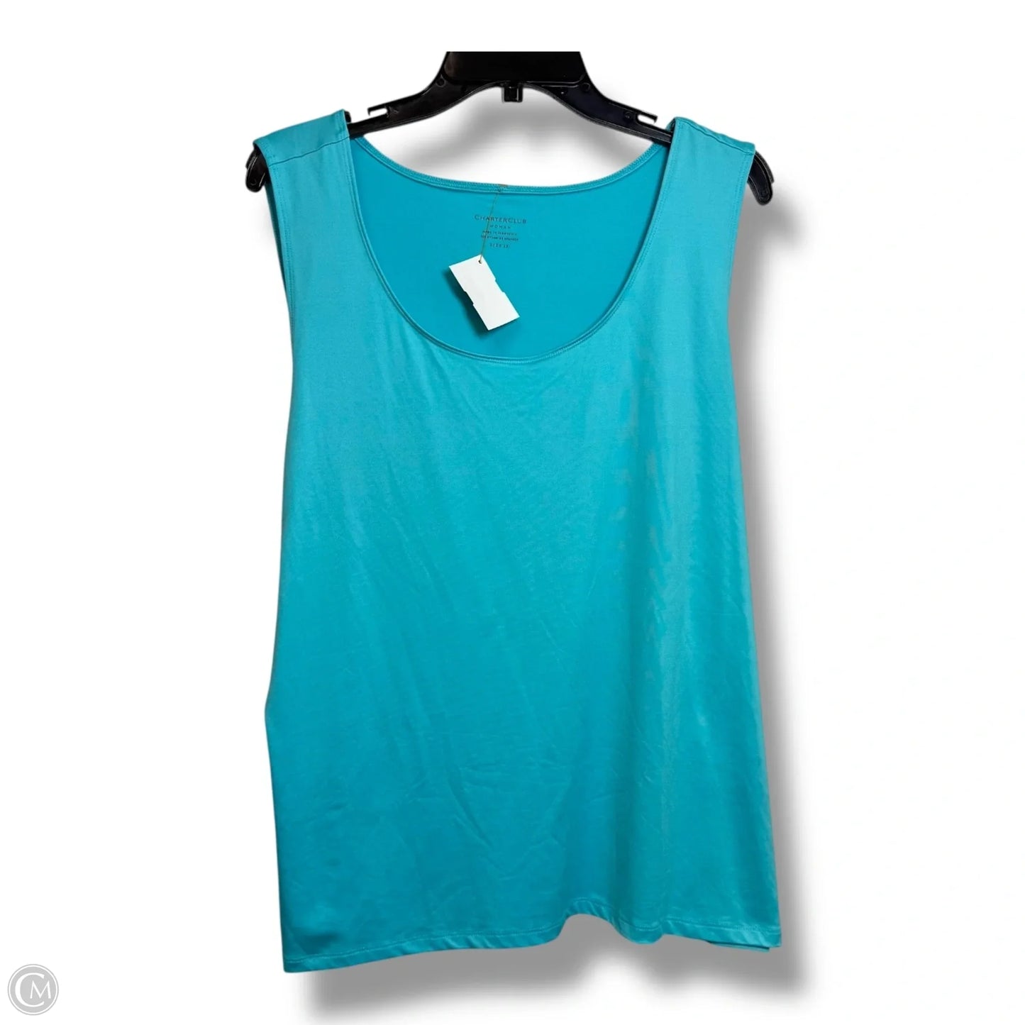 Tank Top By Charter Club In Aqua, Size: 2x