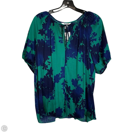 Top Short Sleeve By Nine West In Blue & Green, Size: L